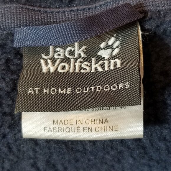 JACK WOLFSKIN At Home Outdoors Hooded Zip Cardigan Sweater Blue Size XL ~ 4438 - Picture 5 of 8